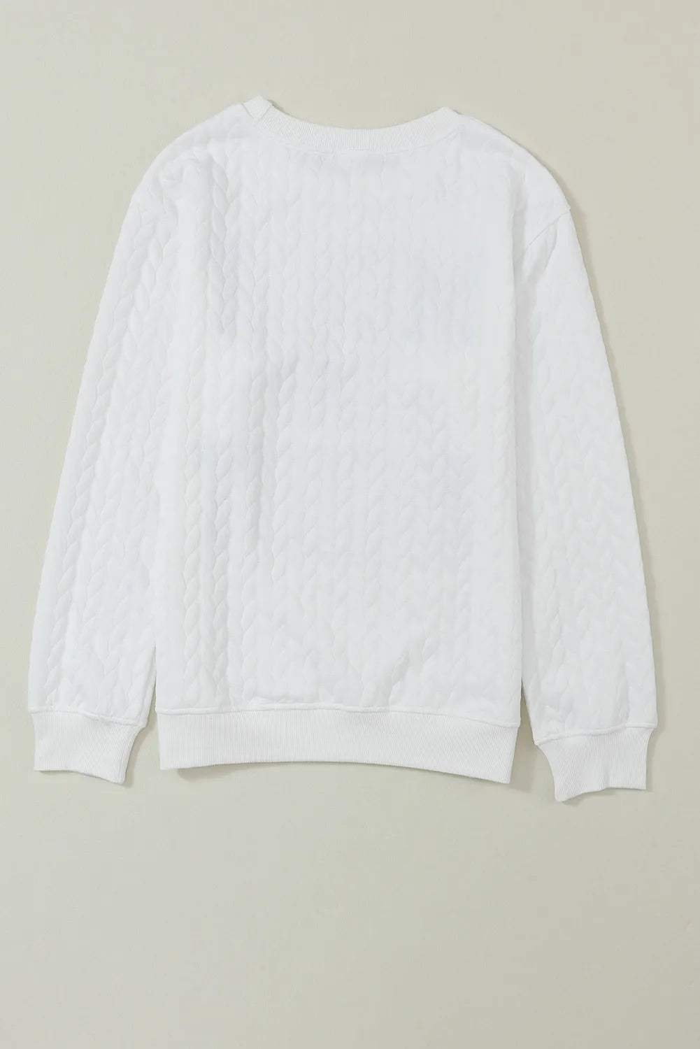 Full Size MERRY AND BRIGHT Cable Knit Pullover Sweatshirt - Trendsi - Flyclothing LLC