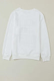 Full Size MERRY AND BRIGHT Cable Knit Pullover Sweatshirt - Trendsi - Flyclothing LLC