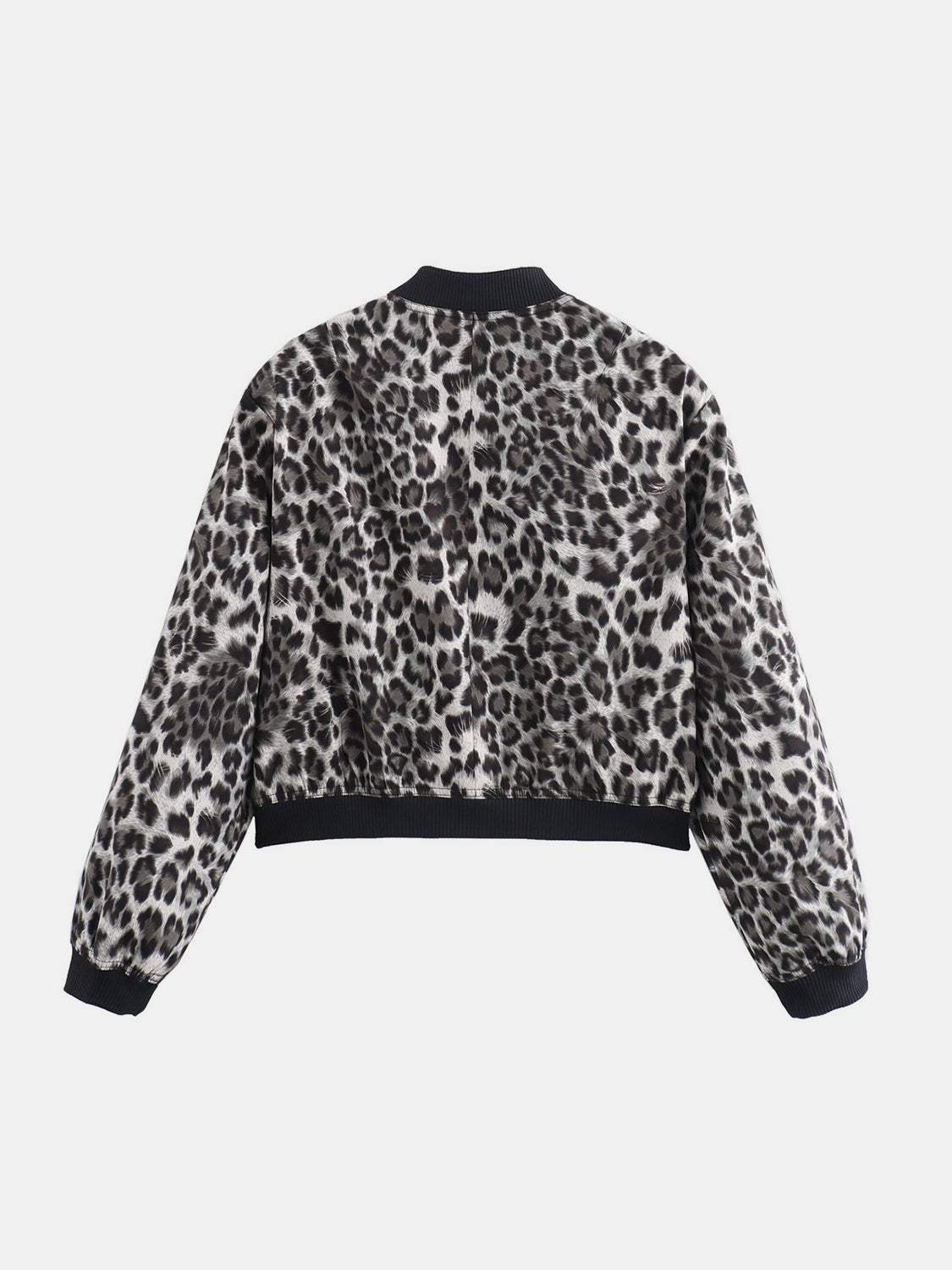 Pocketed Snap Down Baseball Collar Jacket - Trendsi - Flyclothing LLC