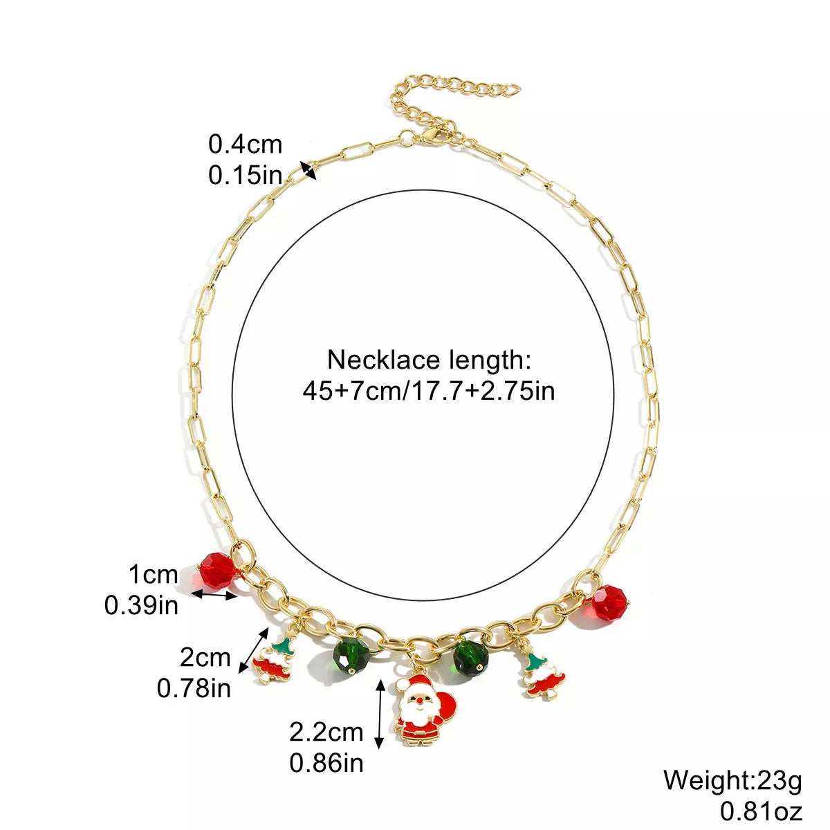 18K Gold-Plated Alloy Christmas Necklace - Trendsi - Flyclothing LLC