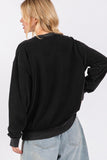 SAGE + FIG USA Letter Patch Round Neck Sweatshirt - Trendsi