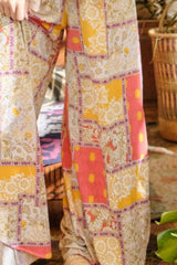 And The Why Printed Smocking Waist Side Slit Wide Leg Pants - Trendsi - Flyclothing LLC