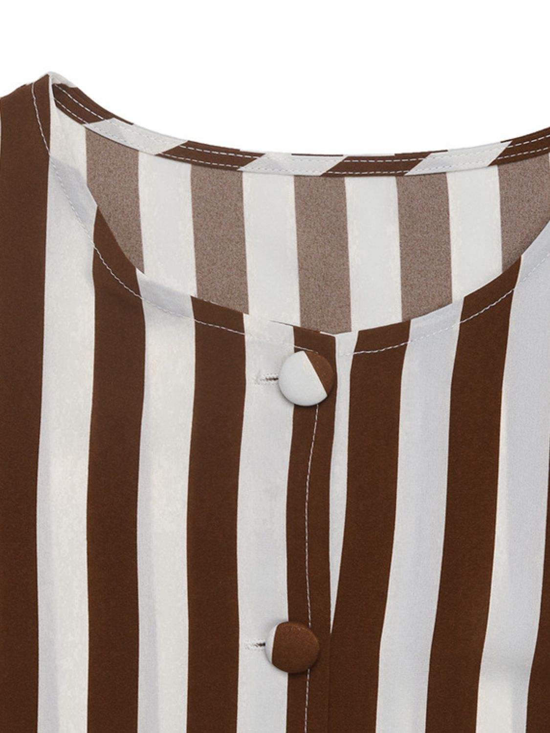 Perfee Striped Round Neck Long Sleeve Blouse - Trendsi - Flyclothing LLC