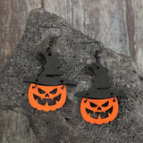 Wooden Pumpkin Shape Earrings - Trendsi