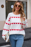 Angel Wings Heart Round Neck Long Sleeve Sweater - Trendsi