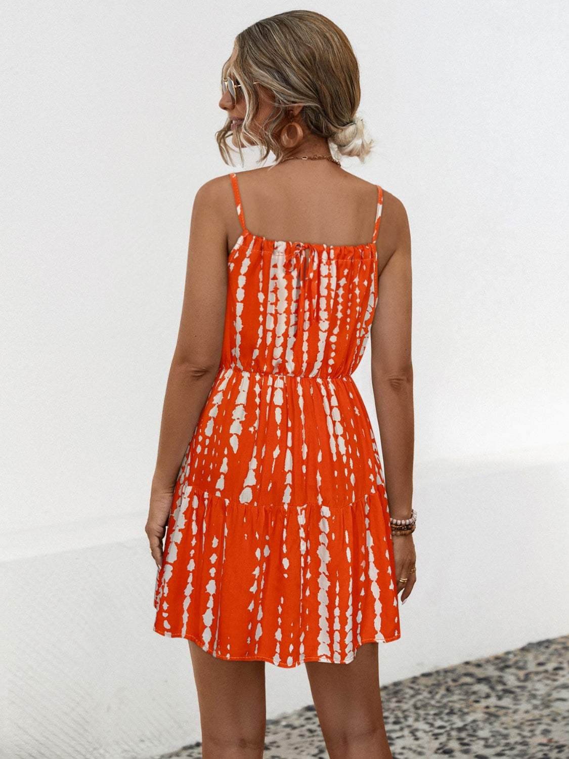 Ruffle Hem Printed Mini Cami Dress - Trendsi - Flyclothing LLC
