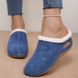 Plush Lined Wedge Slip-Ons - Trendsi - Flyclothing LLC