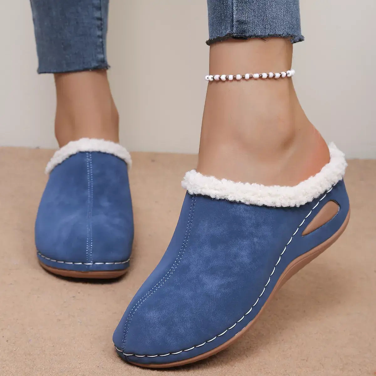 Plush Lined Wedge Slip-Ons - Trendsi - Flyclothing LLC