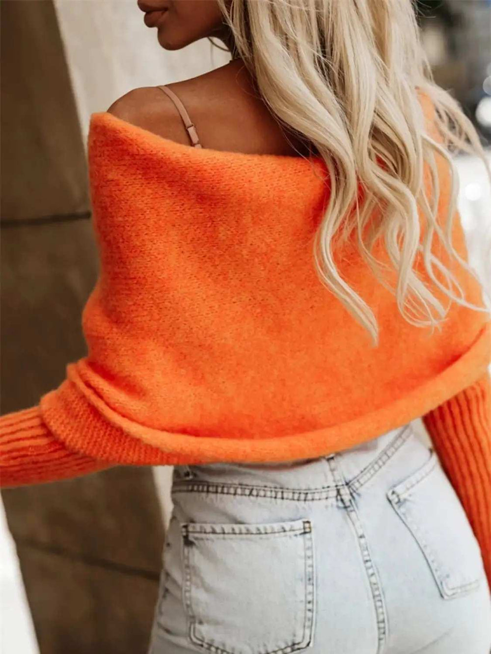 Long Sleeve Cropped Knit Top - Trendsi - Flyclothing LLC