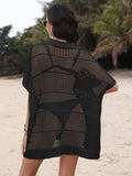 Hollow Out Collared Neck Cover-Up - Trendsi - Flyclothing LLC