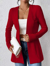 One Button Long Sleeve Blazer - Trendsi - Flyclothing LLC
