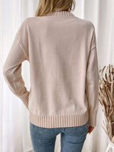 Perfee Flower Round Neck Long Sleeve Sweater - Trendsi - Flyclothing LLC