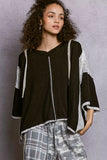 POL Short Sleeve Hoodie Top with Lace Detail - Trendsi - Flyclothing LLC