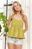 ADORA Cutesy Washed Smocking Tank Top - Trendsi - Flyclothing LLC