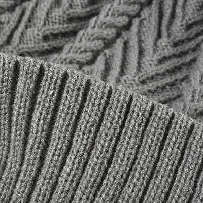 Cable Knit Solid Color Hat with Pompom - Trendsi - Flyclothing LLC