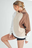 Aemi + Co Color Block Hoodie with Kangaroo Pocket - Trendsi - Flyclothing LLC