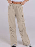 Elastic Waist Wide Leg Pants with Pockets - Trendsi - Flyclothing LLC