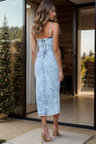 Cutout Slit Spaghetti Strap Denim Dress - Trendsi
