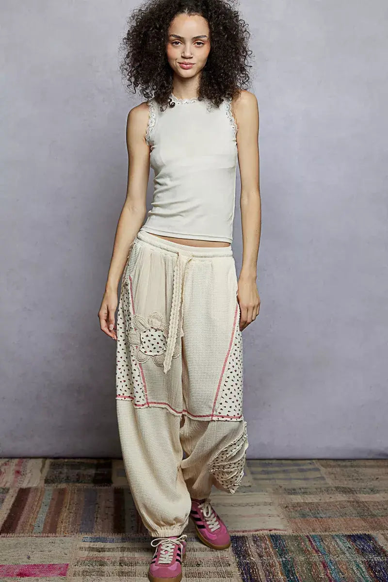 POL Round Neck Cropped Tank with Lace Trim - Trendsi - Flyclothing LLC