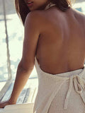 Halter Neck Cami and Shorts Sweater Set - Trendsi - Flyclothing LLC