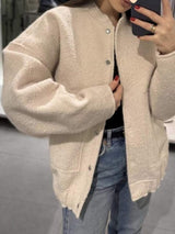 Full Size Snap Down Drop Shoulder Jacket - Trendsi - Flyclothing LLC