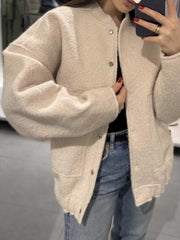 Full Size Snap Down Drop Shoulder Jacket - Trendsi