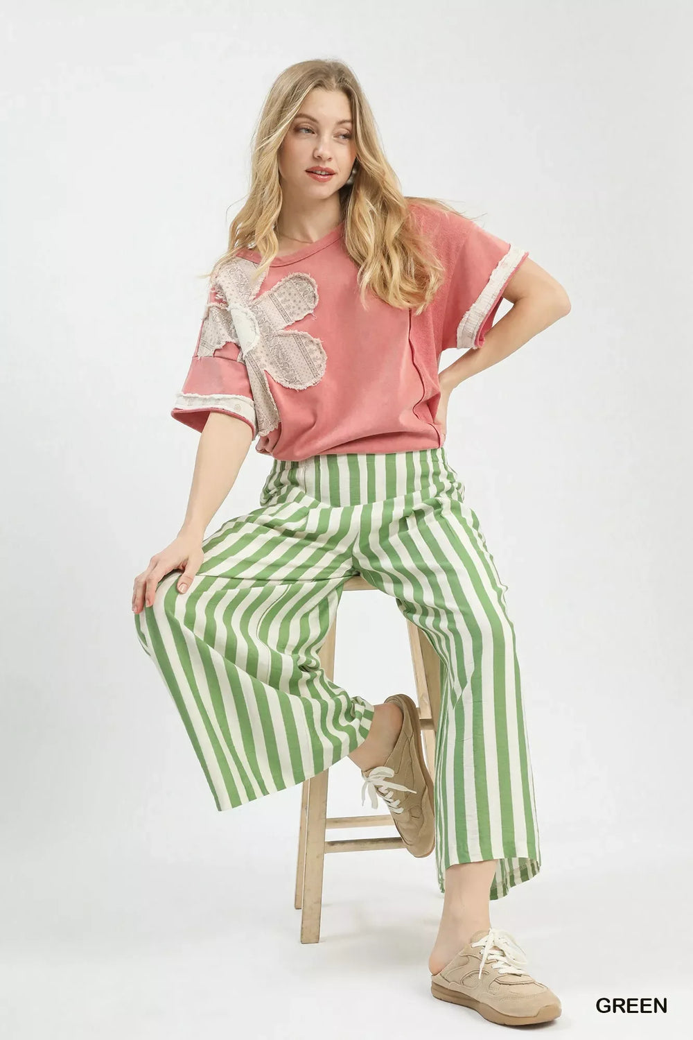 Umgee Vertical Stripe Wide Leg Pants - Trendsi - Flyclothing LLC