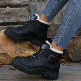 Warm Lined Ankle Boots with Buckle Detail - Trendsi - Flyclothing LLC