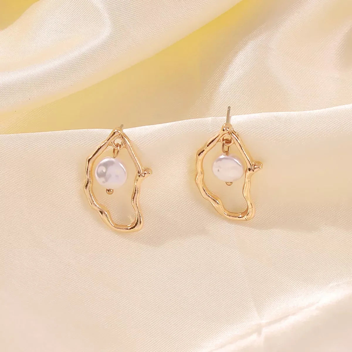 18K Gold-Plated Pearl Earrings - Trendsi - Flyclothing LLC