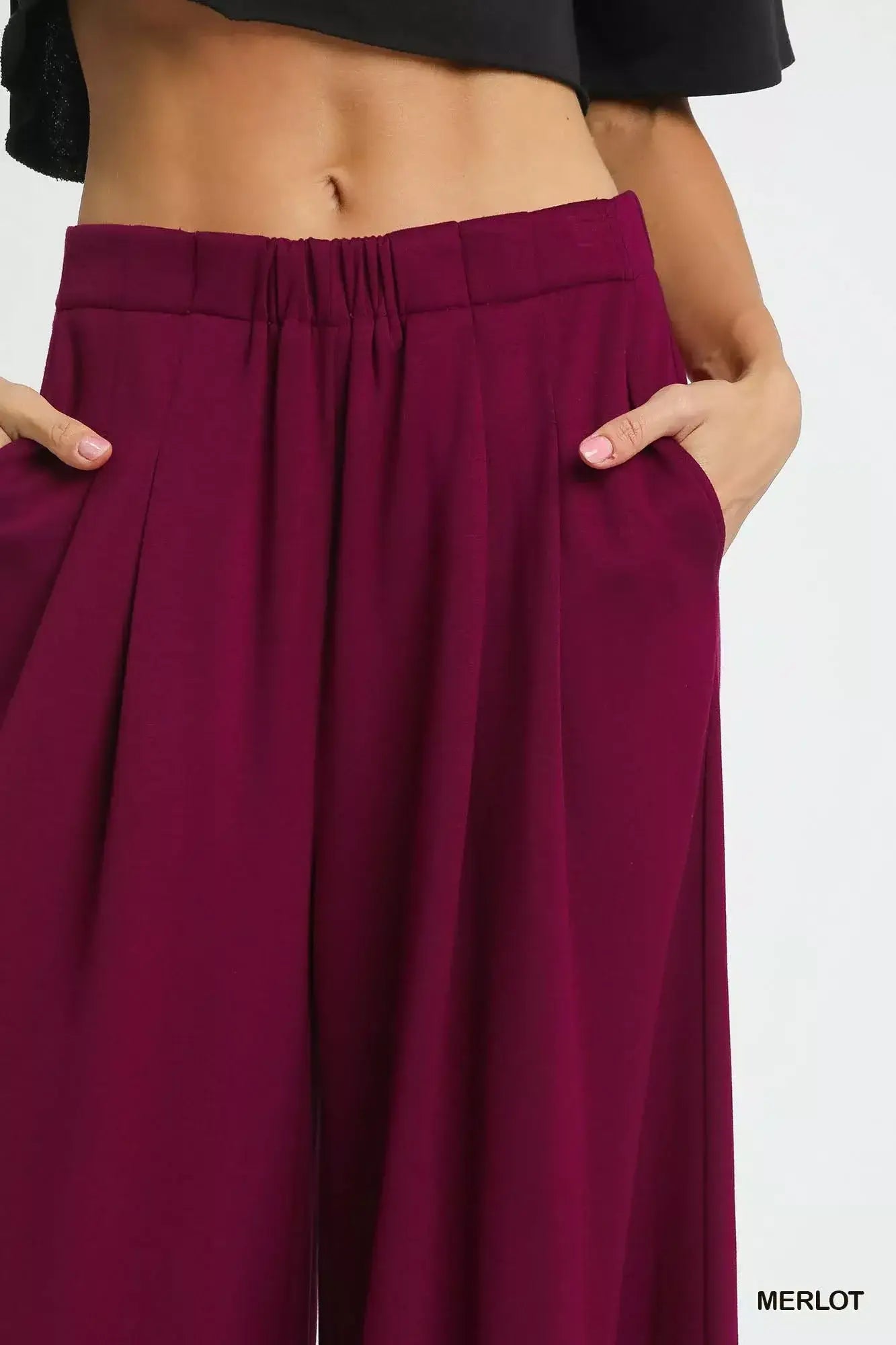 Umgee Wide Leg Pants with Pockets - Trendsi - Flyclothing LLC