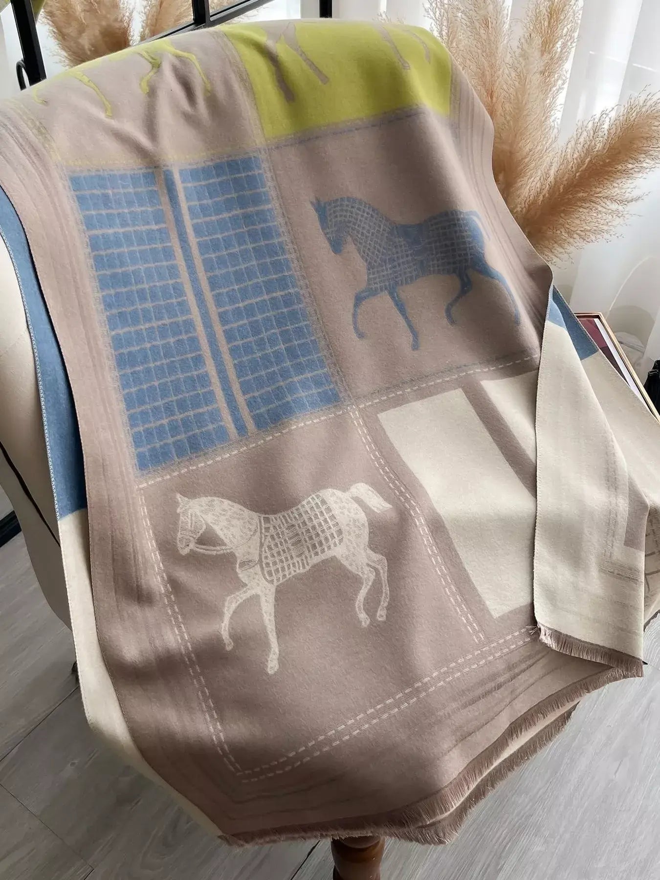 Equestrian Print Warm Scarf - Trendsi - Flyclothing LLC