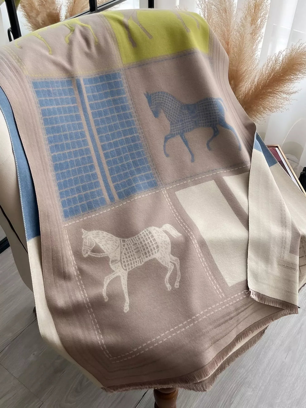 Equestrian Print Warm Scarf - Trendsi - Flyclothing LLC