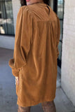 Ruched Round Neck Long Sleeve Dress - Trendsi - Flyclothing LLC