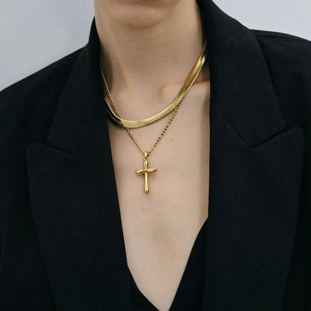 Stainless Steel Cross Necklace - Trendsi