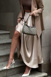 Back Elastic Waist Satin Minx Skirt - Trendsi - Flyclothing LLC