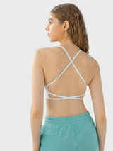 Millennia Crisscross Back Scoop Neck Active Cami with Detachable Chest Pads - Trendsi - Flyclothing LLC