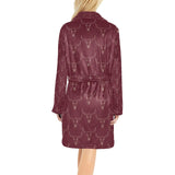 Baha Ranch Burgundy Longhorn Women's Western Bath Robe