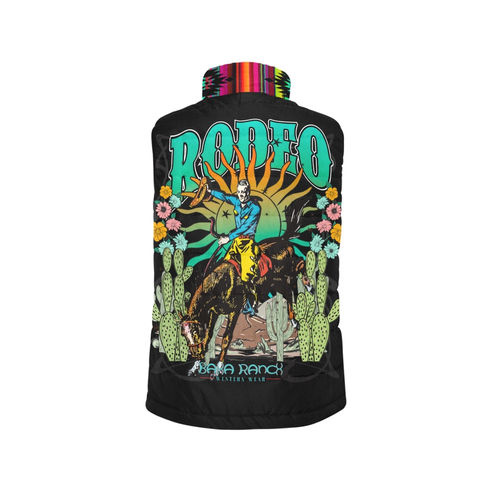 Baha Ranch Aztec Vintage Rodeo Women's Puffy Vest