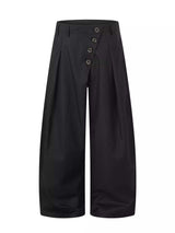 Men's Asymmetrical Button Wide-Leg Pants - Trendsi - Flyclothing LLC