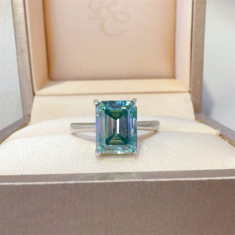 2 Carat 925 Sterling Silver Rectangle Shape Moissanite Ring - Trendsi - Flyclothing LLC