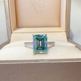 2 Carat 925 Sterling Silver Rectangle Shape Moissanite Ring - Trendsi