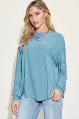 Basic Bae Full Size Ribbed Round Neck Long Sleeve T-Shirt - ShopBasicbae - Flyclothing LLC