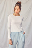 Idem Ditto Twisted Backless Long Sleeve Knit Top - Trendsi