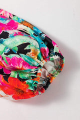 Floral Tie Neck Balloon Sleeve Blouse - Trendsi - Flyclothing LLC