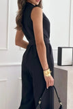 Surplice Sleeveless Wide Leg Jumpsuit - Trendsi
