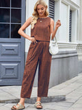 Plaid Sleeveless Top and Pants Set - Trendsi - Flyclothing LLC