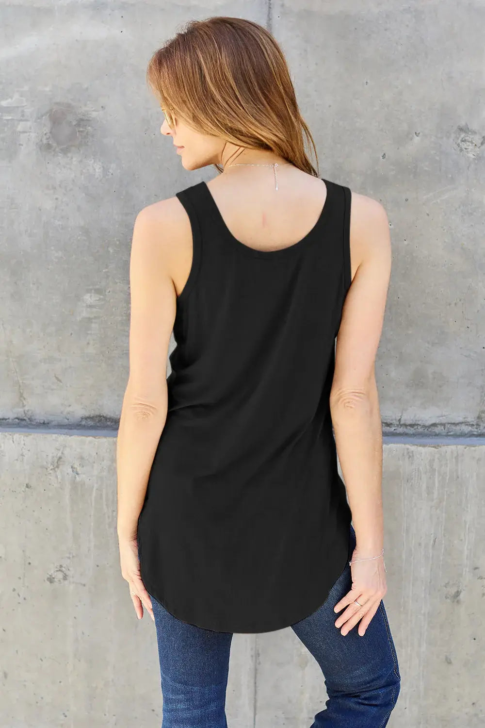 Basic Bae Full Size Round Neck Curved Hem Tank - ShopBasicbae - Flyclothing LLC