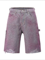 Men's Rhinestone Shorts with Pockets - Trendsi - Flyclothing LLC