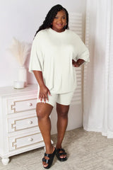Basic Bae Full Size Soft Rayon Three-Quarter Sleeve Top and Shorts Set - ShopBasicbae - Flyclothing LLC