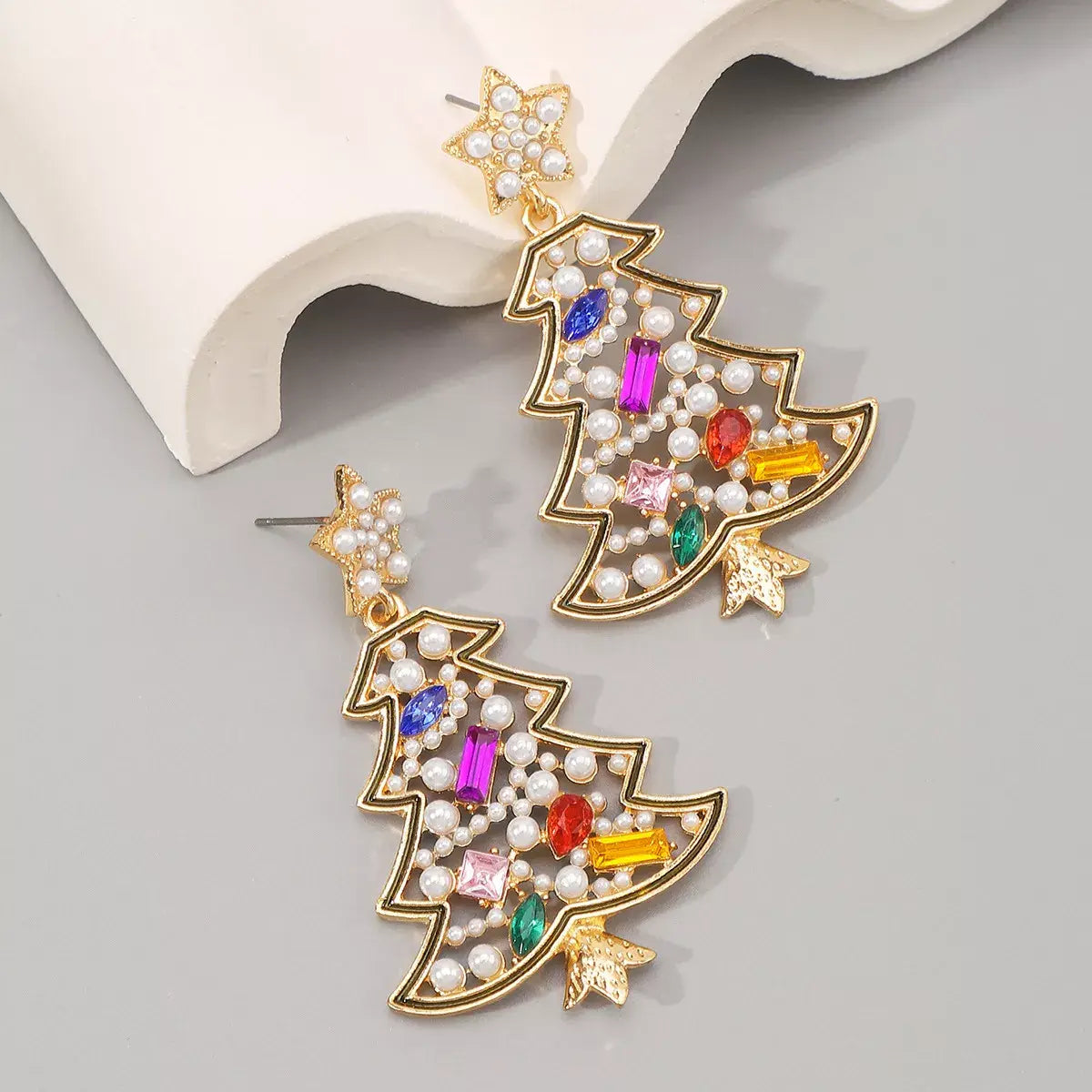 Christmas Tree Dangle Earrings - Trendsi - Flyclothing LLC